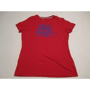 Nike Shirt Girls XL Red Blue There Is‎ No Finish Line Sports Athletic Crew Neck